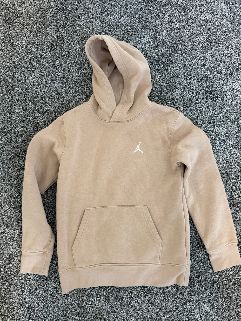 Jordan Crewneck Hoodie in Tan with White Jumpman